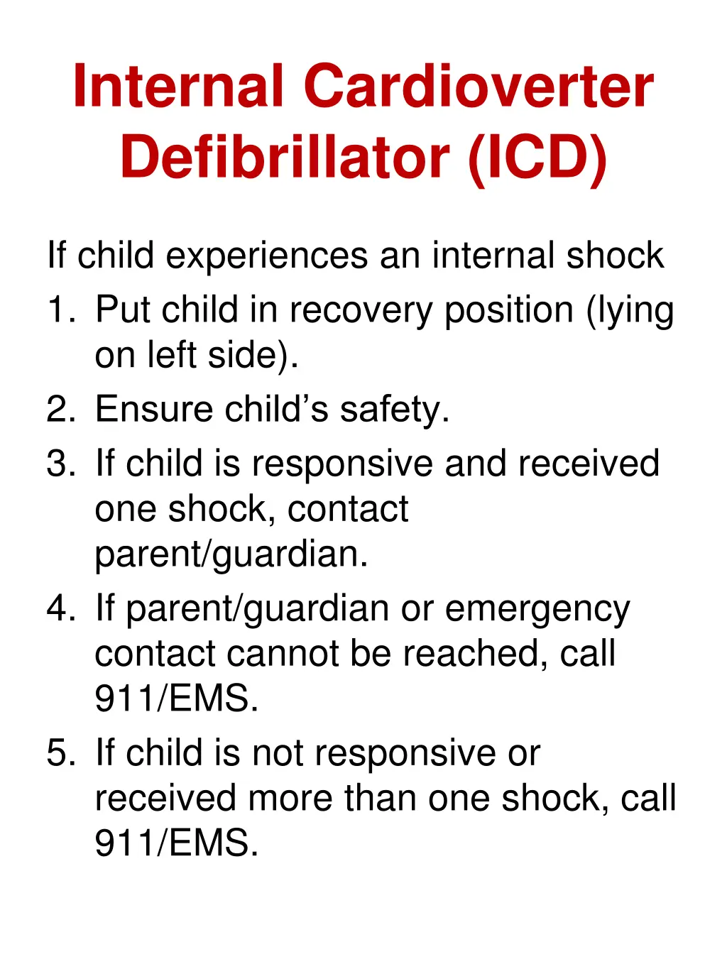 internal cardioverter defibrillator icd