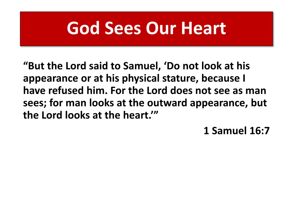 god sees our heart 1