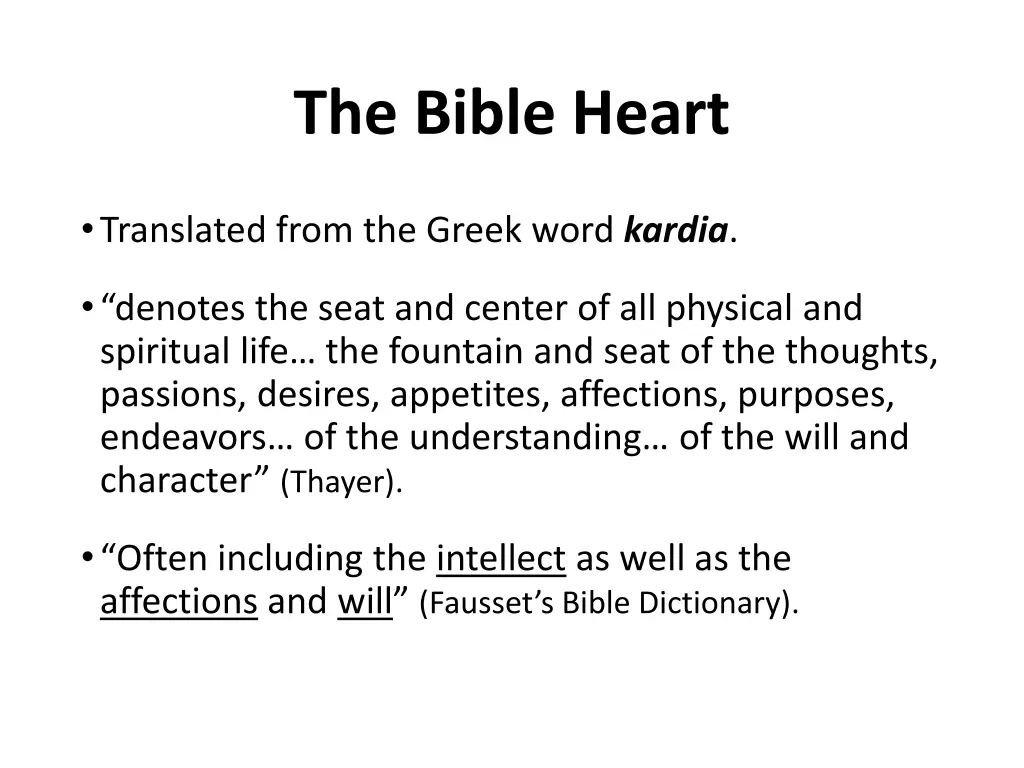 the bible heart