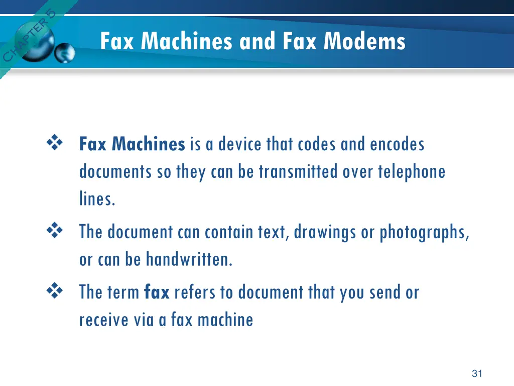 fax machines and fax modems