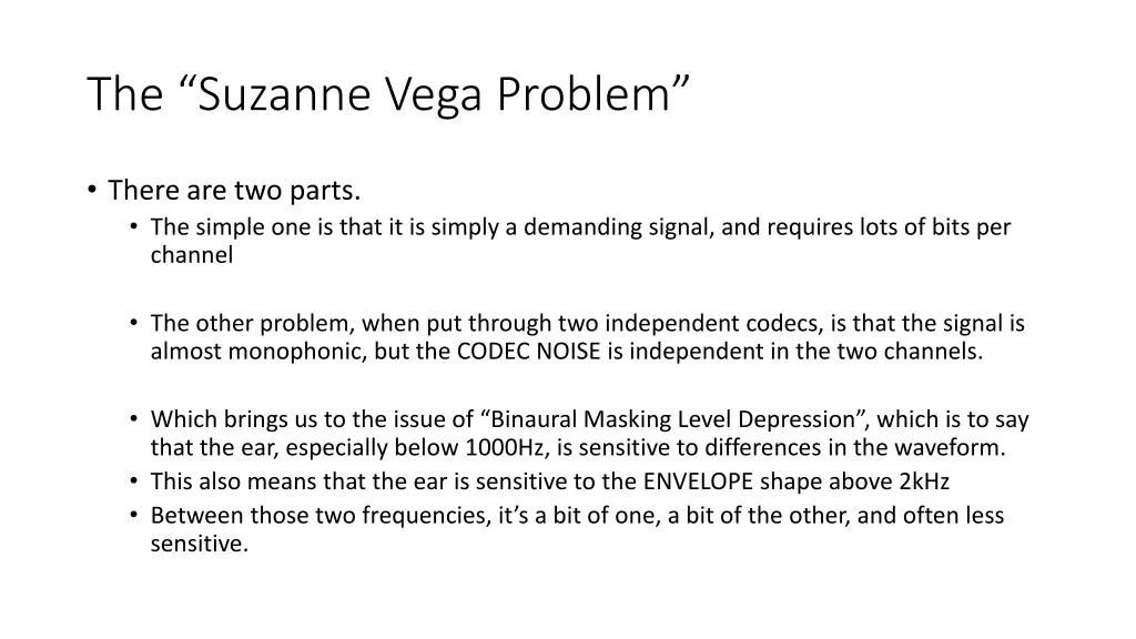 the suzanne vega problem