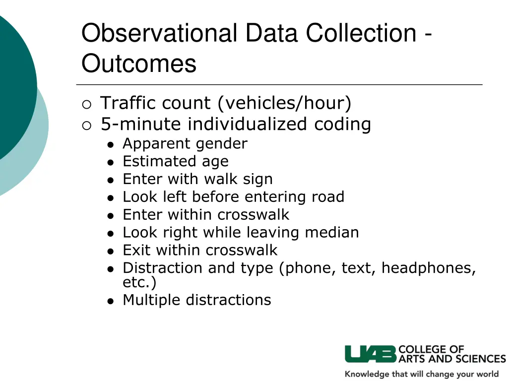 observational data collection outcomes