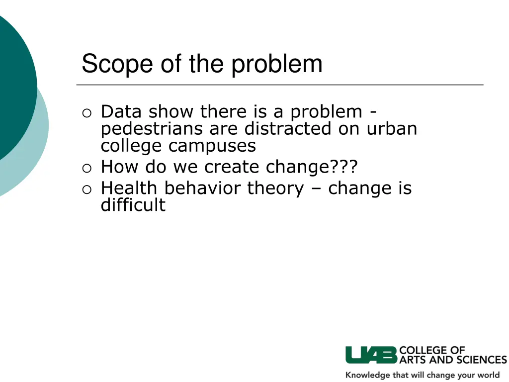 scope of the problem 1