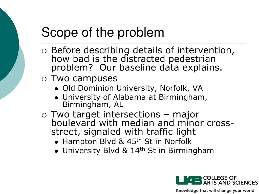 scope of the problem