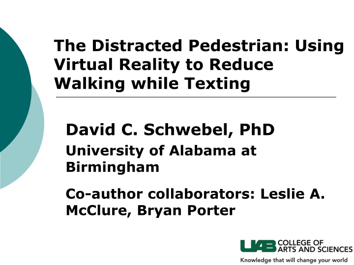 the distracted pedestrian using virtual reality