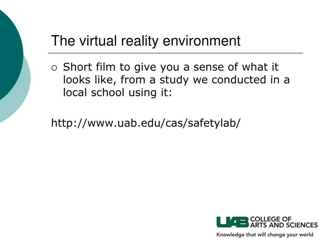 the virtual reality environment