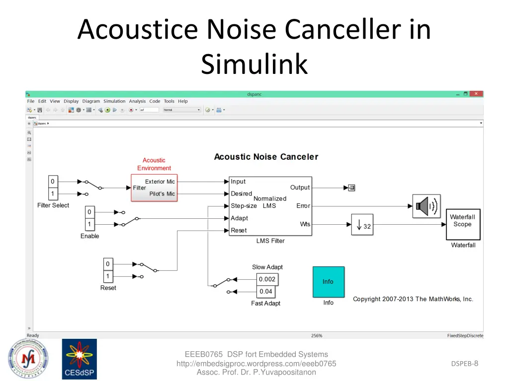 acoustice noise canceller in simulink