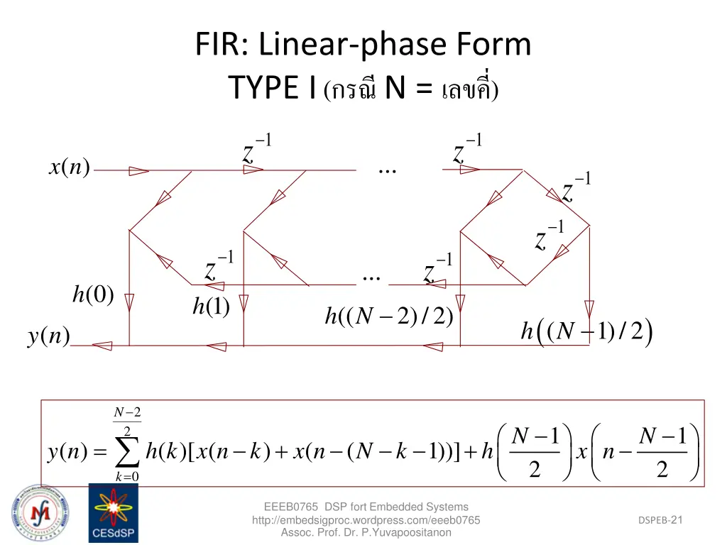 fir linear phase form type i n 1