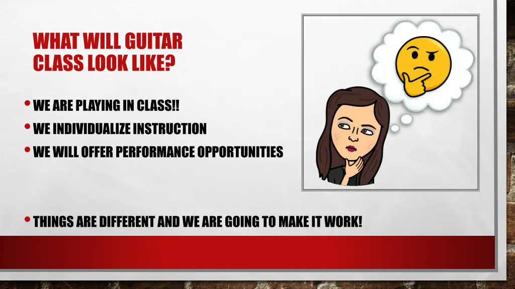 what will guitar class look like