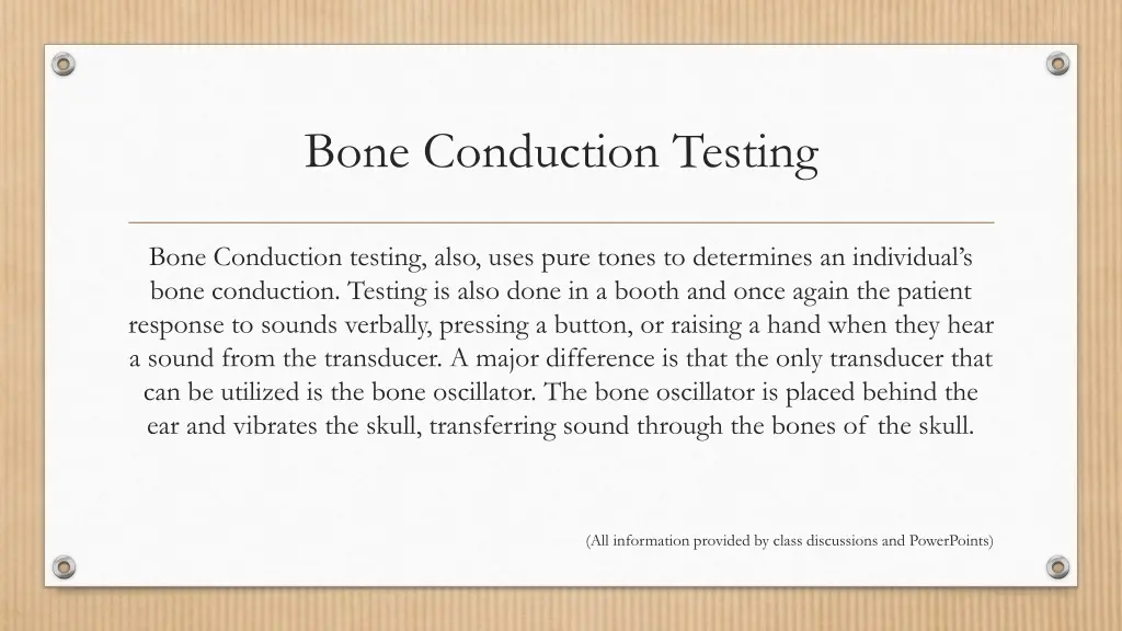 bone conduction testing