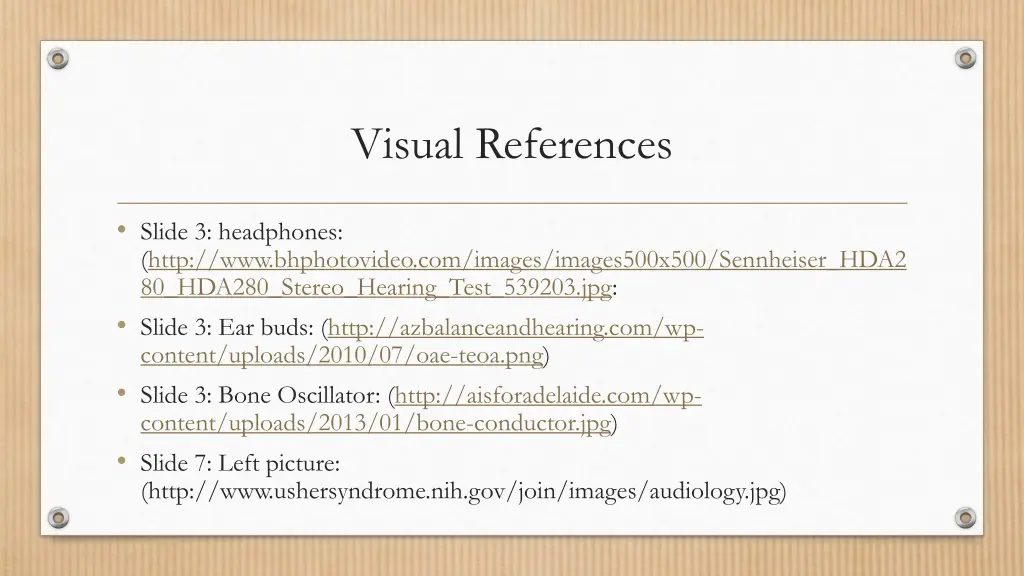 visual references