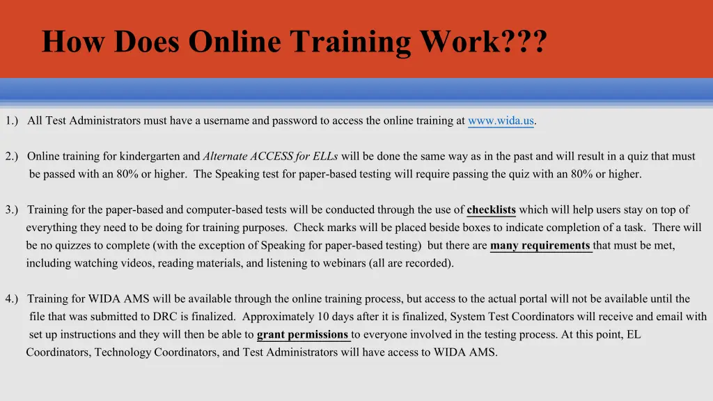 how does online training work