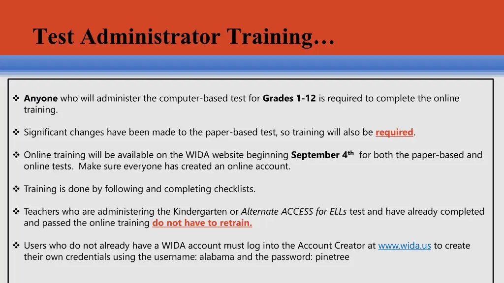 test administrator training