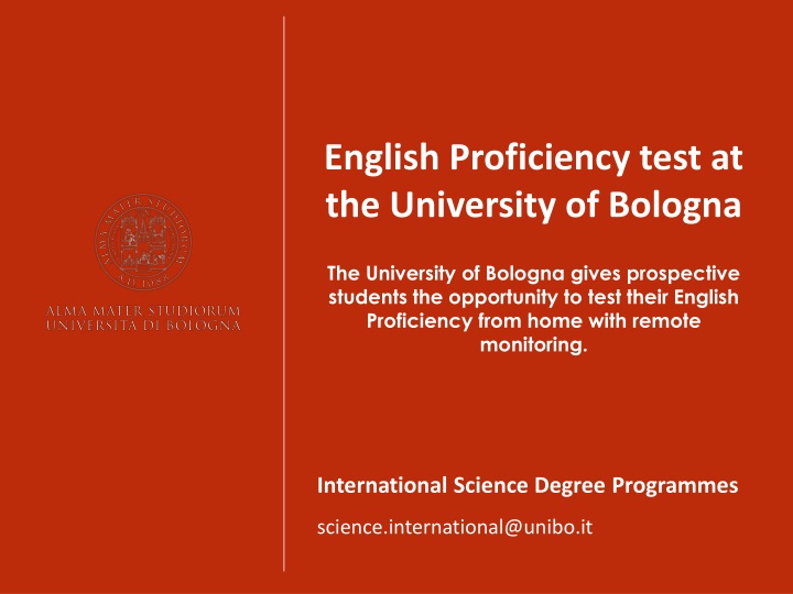 english proficiency test at the university