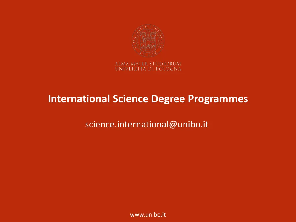 international science degree programmes