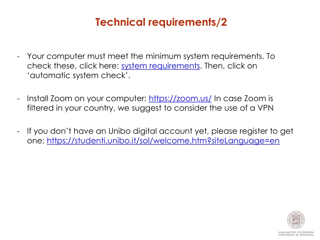 technical requirements 2