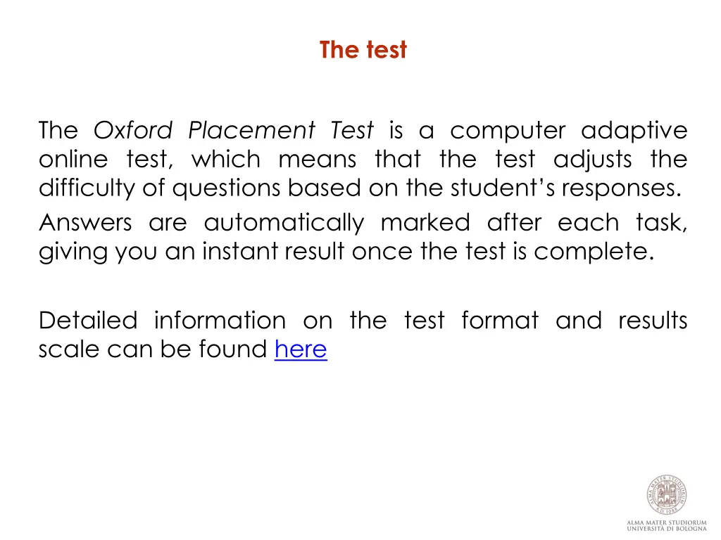 the test