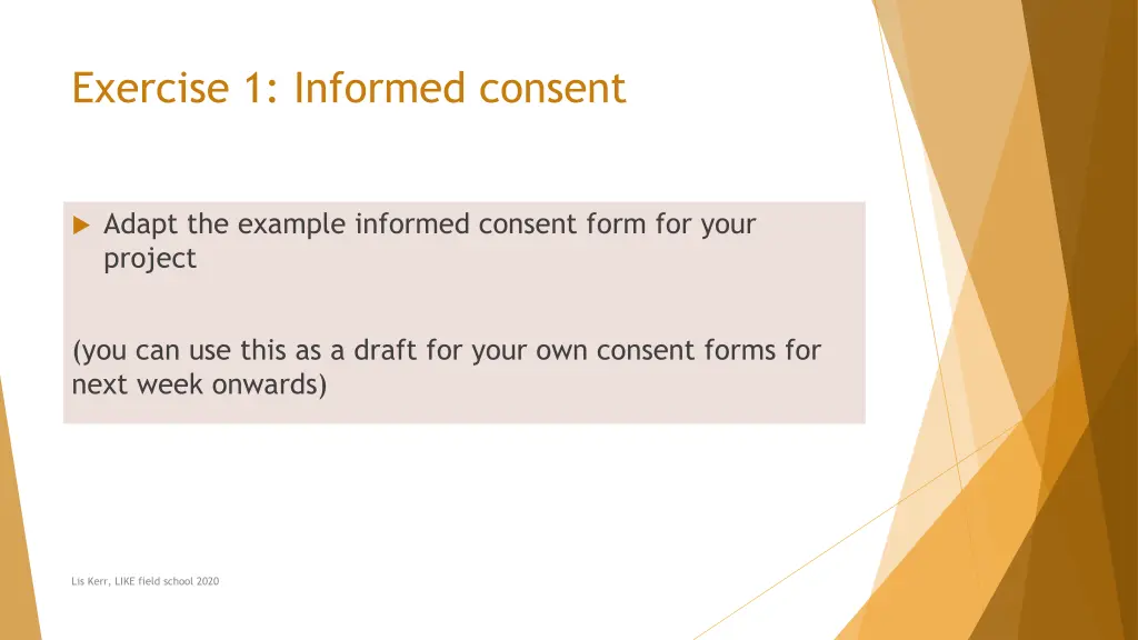 exercise 1 informed consent