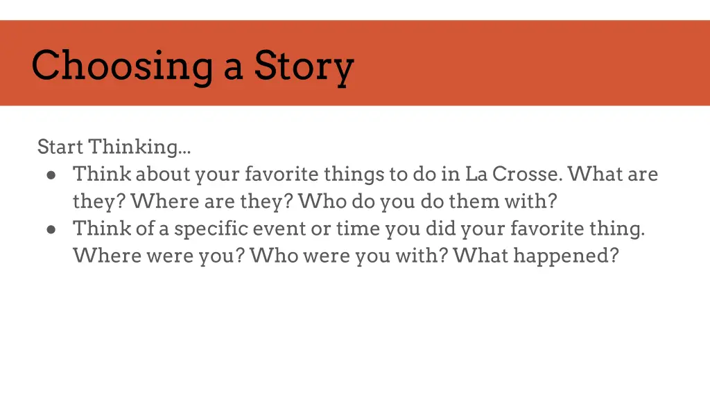 choosing a story