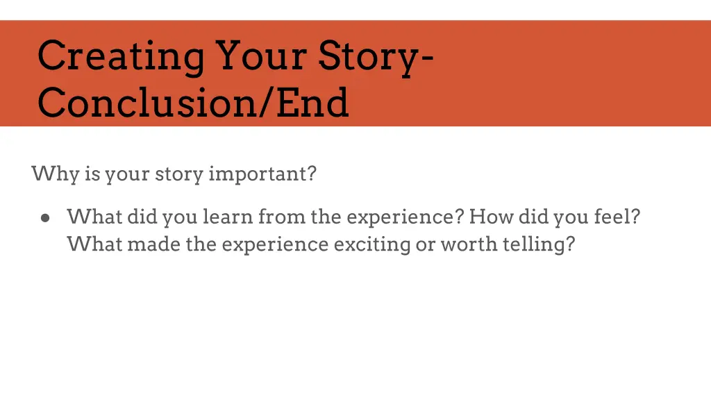 creating your story conclusion end