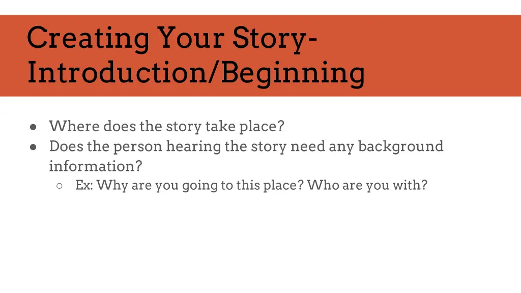 creating your story introduction beginning