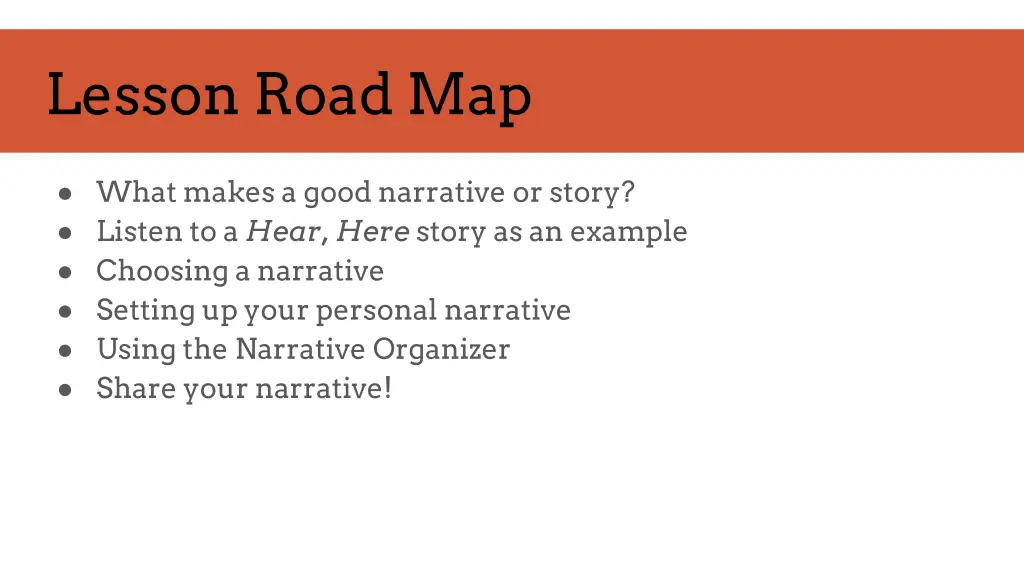 lesson road map