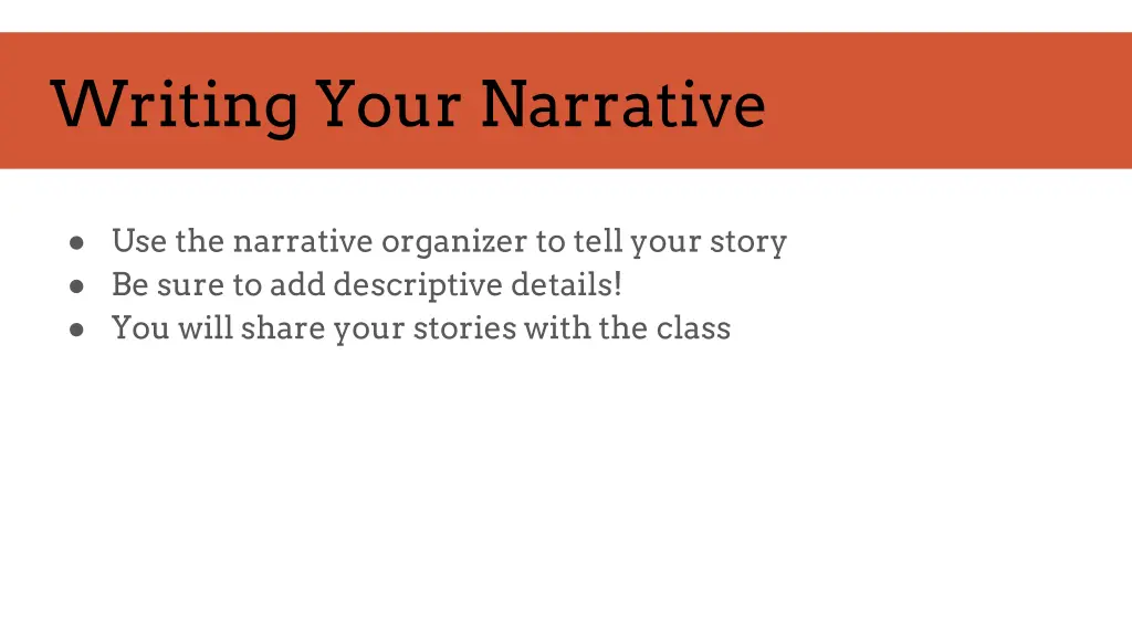 writing your narrative