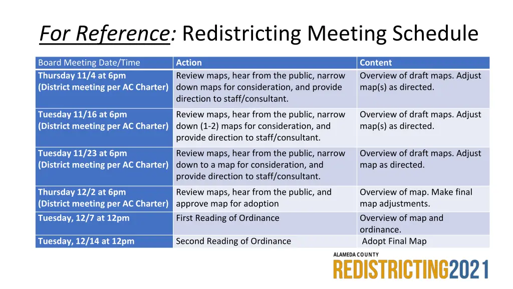 for reference redistricting meeting schedule 1