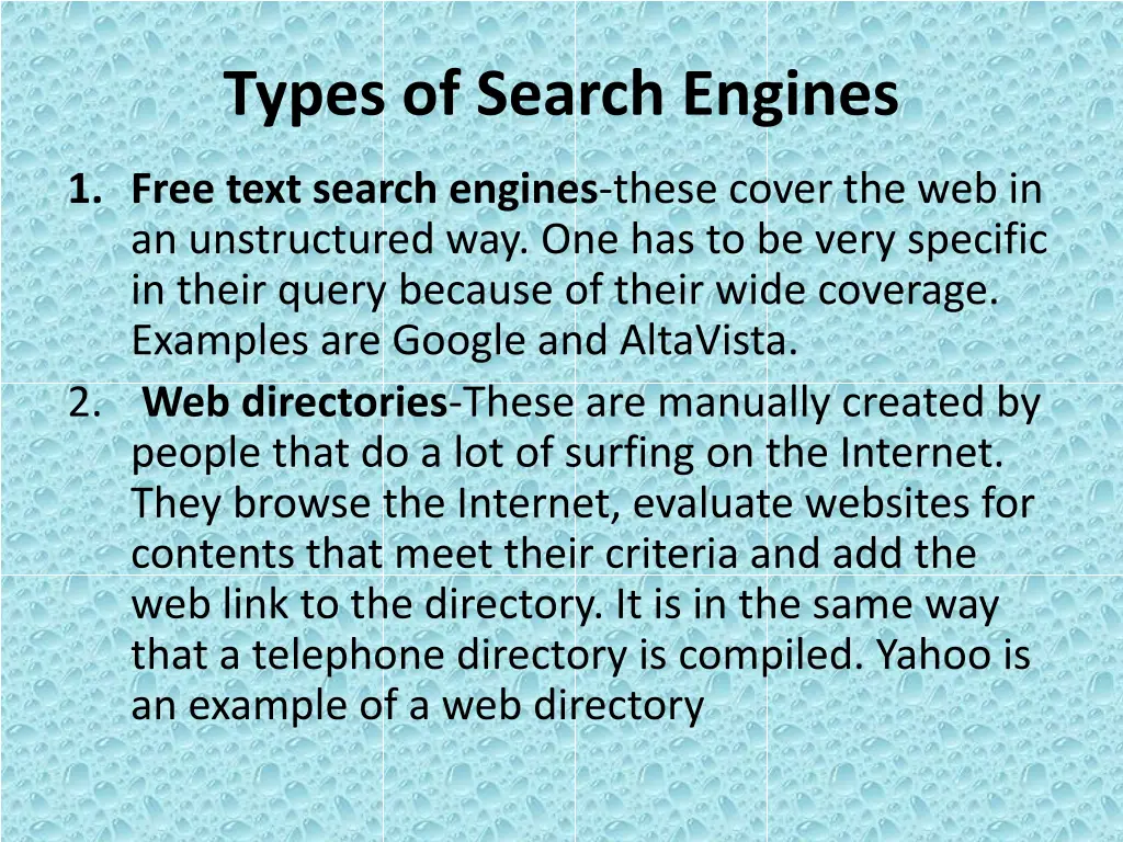 types of search engines