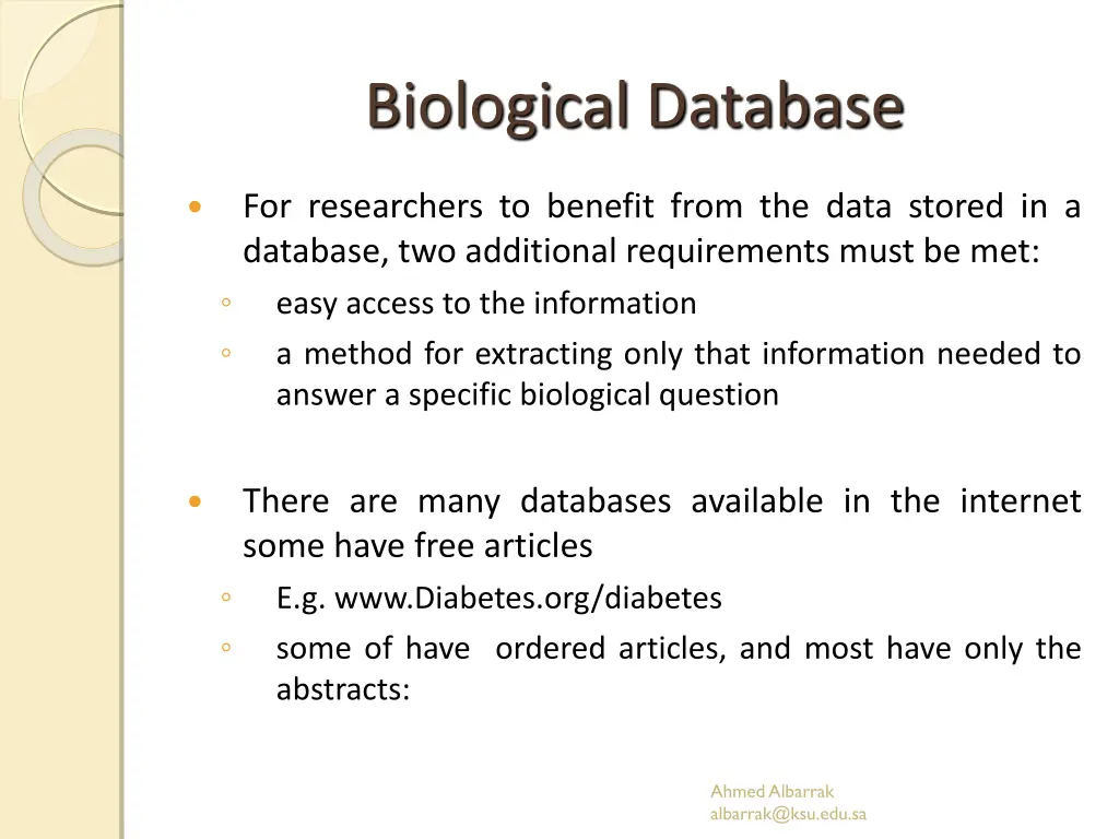 biological database 1