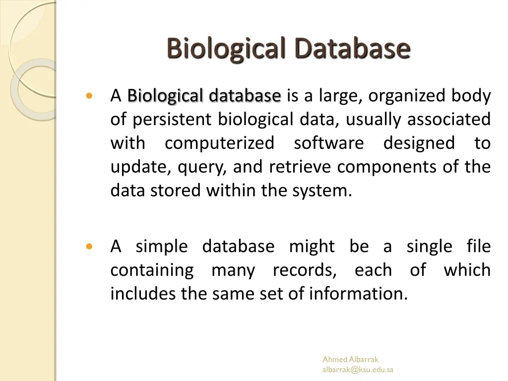 biological database