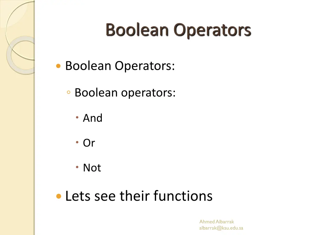 boolean operators