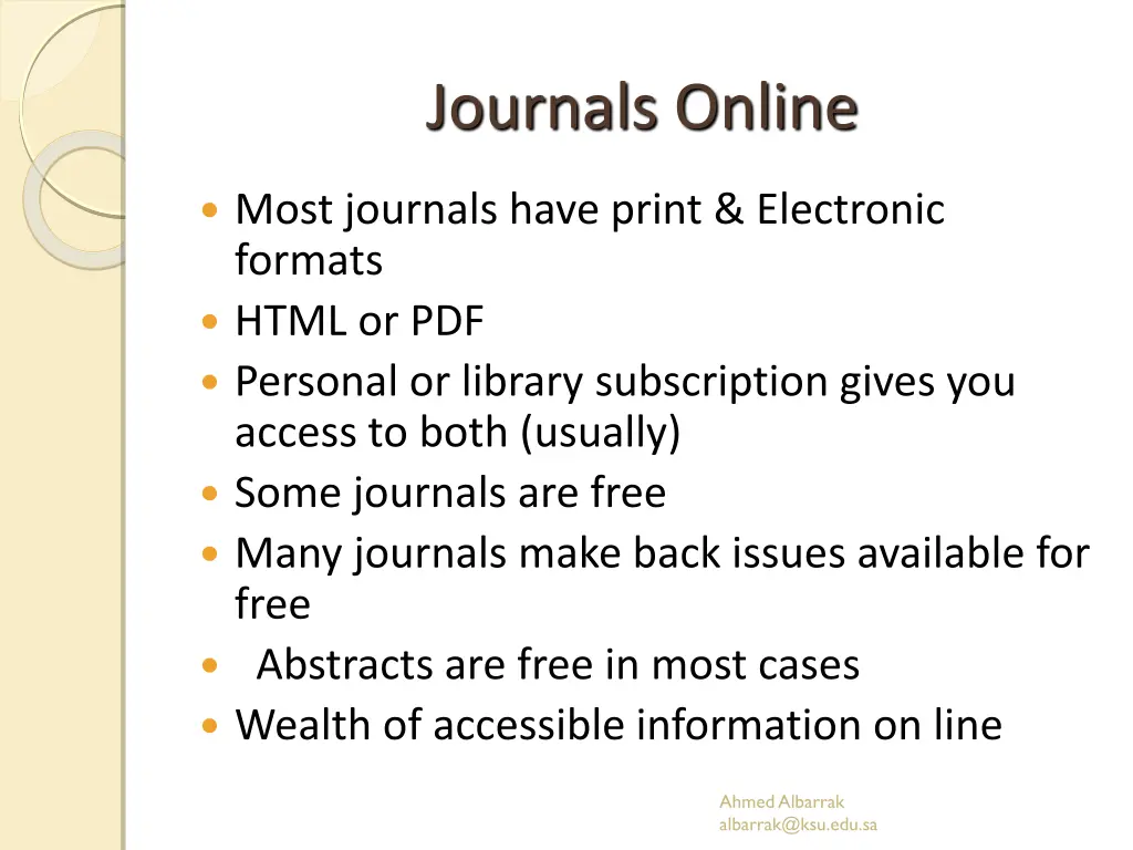 journals online