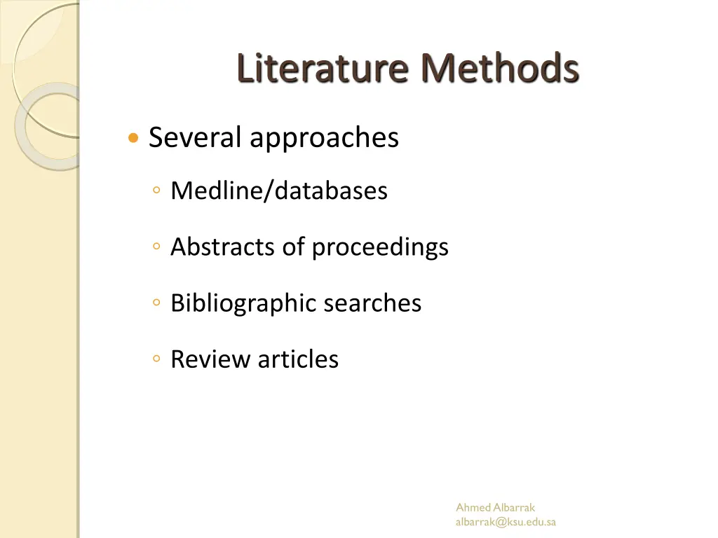 literature methods