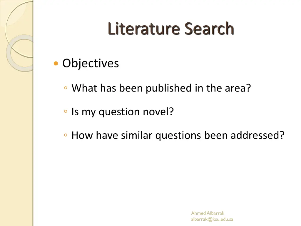 literature search