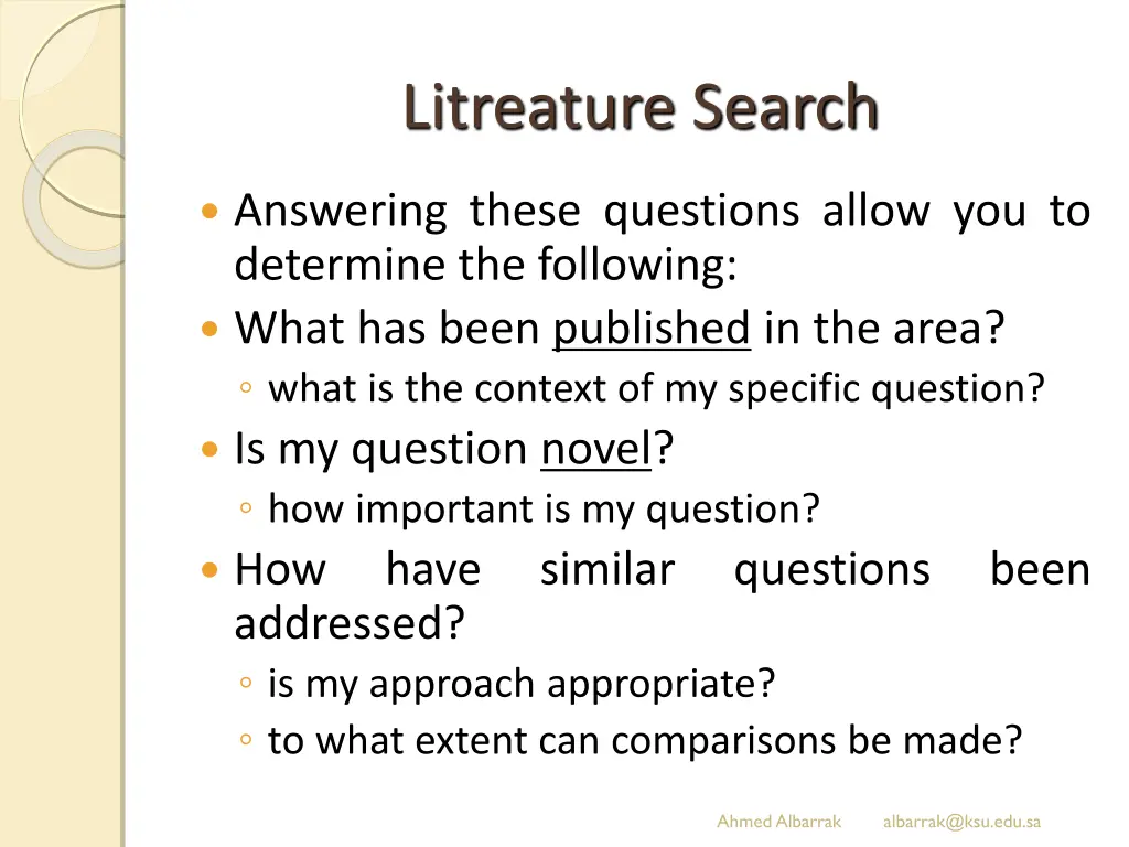 litreature search