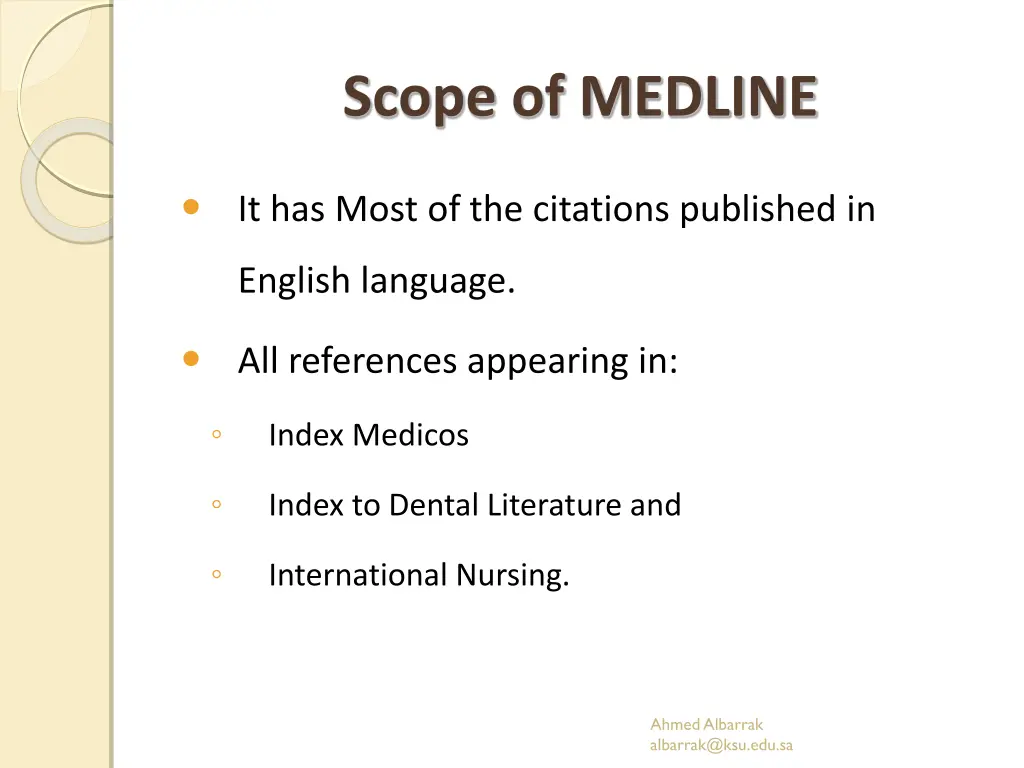 scope of medline