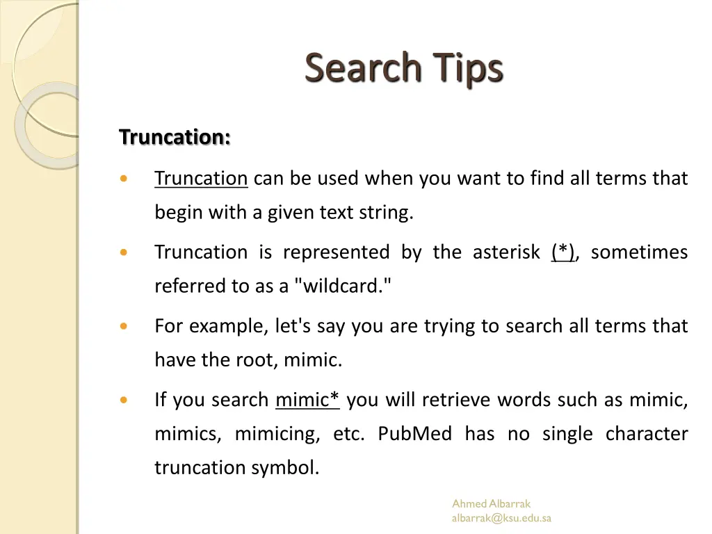 search tips