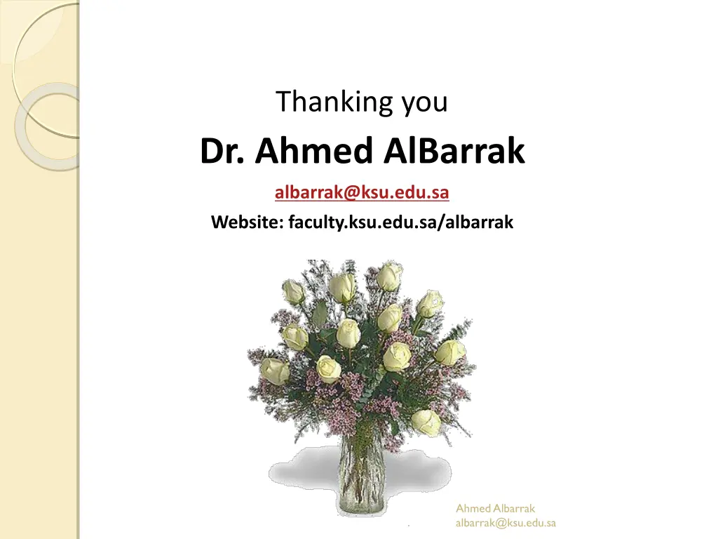 thanking you dr ahmed albarrak