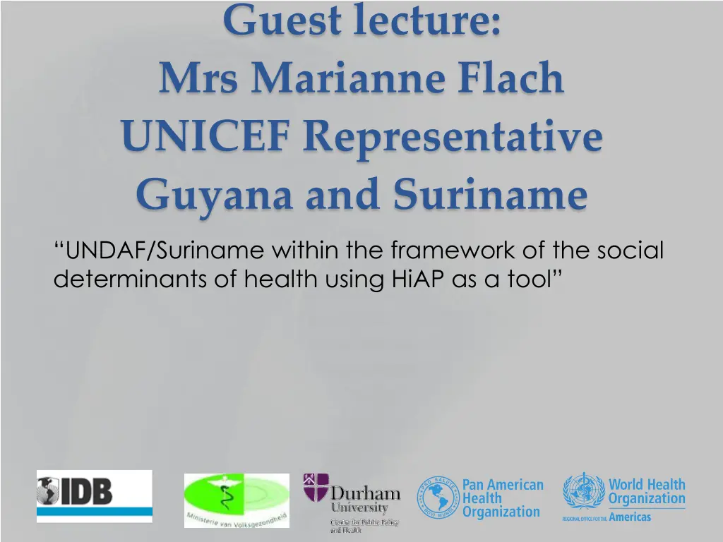 guest lecture mrs marianne flach unicef