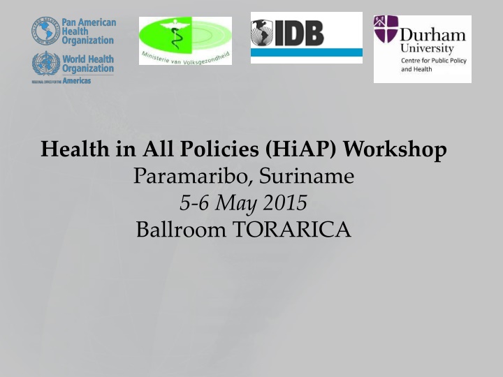 health in all policies hiap workshop paramaribo