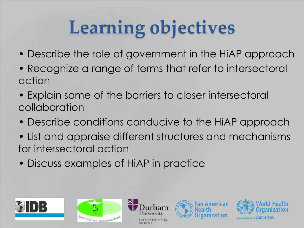 learning objectives