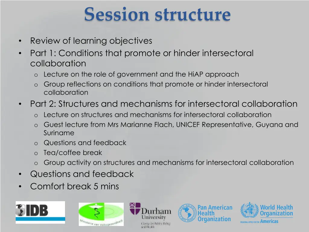 session structure