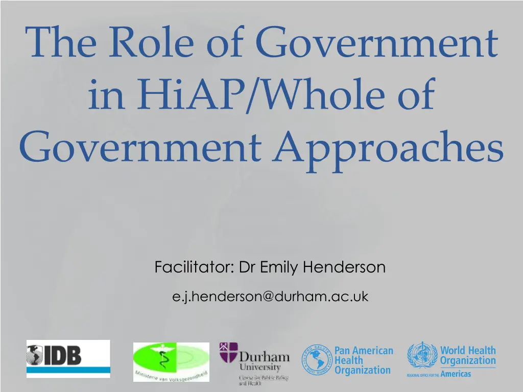 the role of government in hiap whole