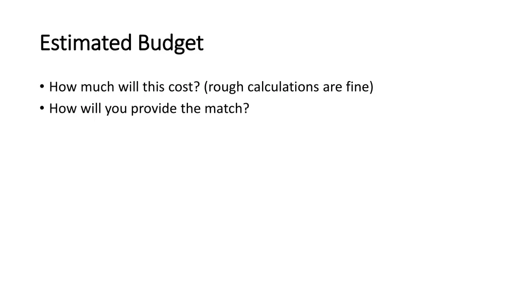 estimated budget estimated budget