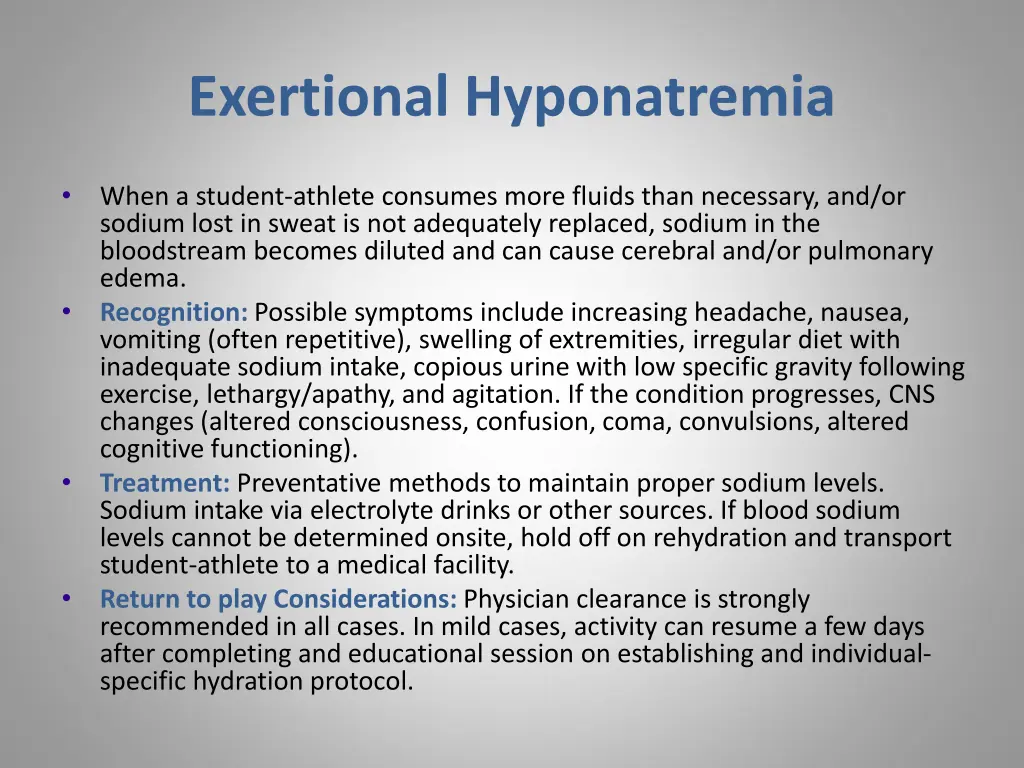 exertional hyponatremia