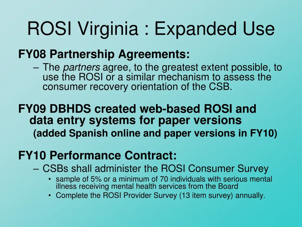 rosi virginia expanded use