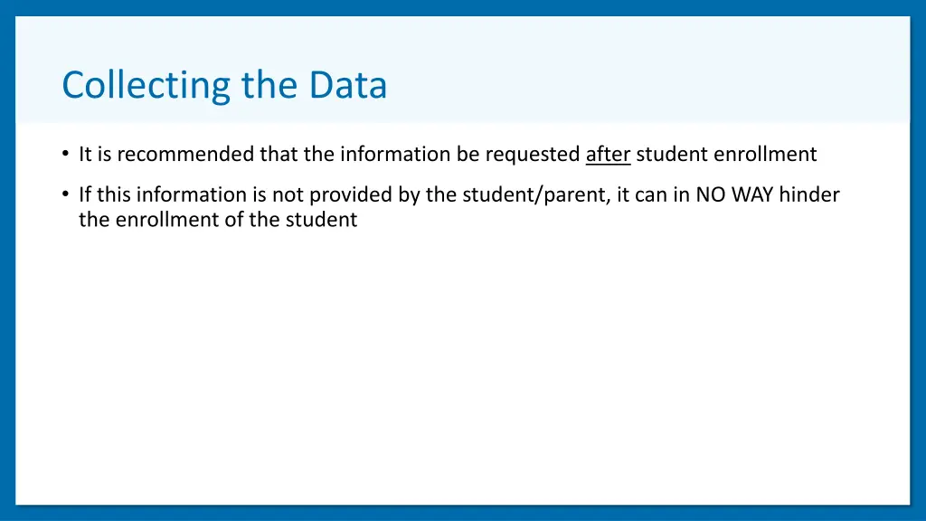 collecting the data