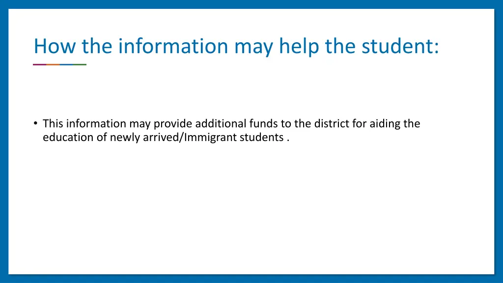 how the information may help the student