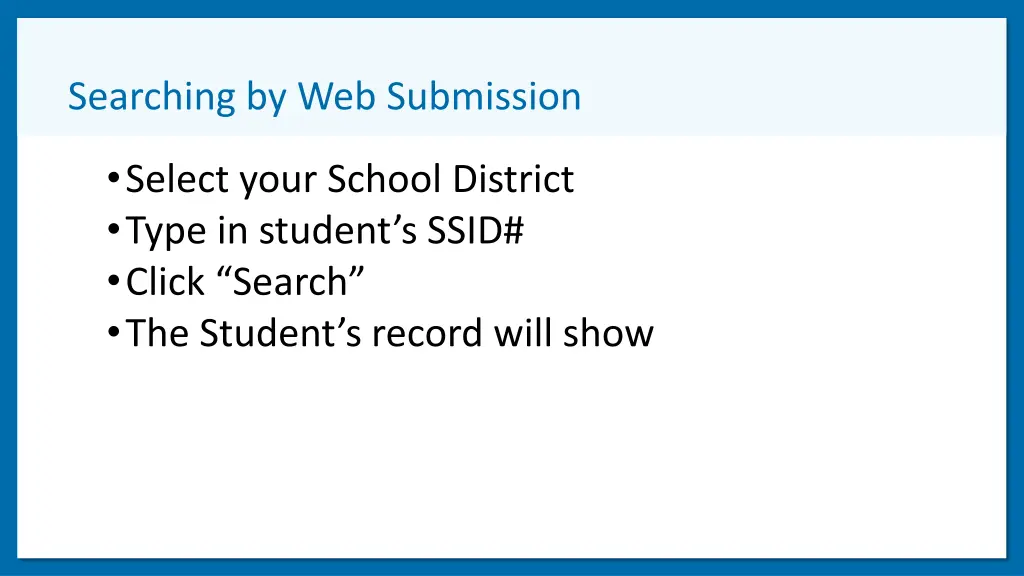 searching by web submission